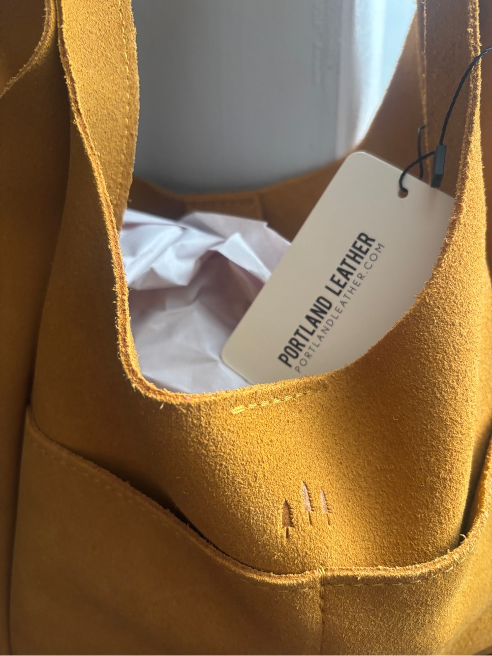 Portland leather Large Madison Dijon suede leather shoulder bag - Picture 2 of 7